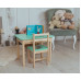 Детский стол и стул зеленый, стол с ящиком WS-5411-4011