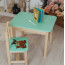 Стіл та стілець дитячий м'ятний, стіл із ящиком WS-5411-4013