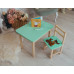 Стол и стул детский мятный, стол с ящиком WS-5411-4013