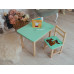 Стол и стул детский мятный, стол с ящиком WS-5411-4013