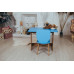 Детский стол-парта синий, рисунок зайчик и стульчик детский Медвежонок WS-6224-4321
