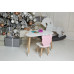 Білий столик хмарка і стільчик ведмедик дитячий рожевий білосніжний дитячий столик WS-771932