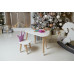 Білий столик хмаринка та стільчик корона дитячий фіолетовий білосніжний дитячий столик WS-799129