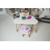 Білий столик хмаринка та стільчик корона дитячий фіолетовий білосніжний дитячий столик WS-799129