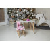 Білий столик хмарка та стільчик зайчик дитячий рожевий білосніжний дитячий столик WS-799055