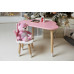 Детский столик тучка и стульчик коронка розовый с белым сиденьем WS-992521