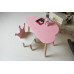 Дитячий столик хмарка і стільчик рожевий коронка з білим сидінням WS-992521