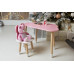 Детский столик тучка и стульчик бабочка розовая с белым сиденьем WS-992520