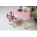 Детский столик тучка и стульчик бабочка розовая с белым сиденьем WS-992520