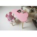 Дитячий столик хмарка і стільчик метелик рожевий з білим сидінням WS-992520