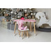 Детский столик тучка и стульчик ушки зайки розовые с белым сиденьем WS-992519