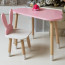 Детский столик тучка и стульчик ушки зайки розовые с белым сиденьем WS-992519 - товара нет в наличии