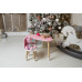 Детский столик тучка и стульчик медвежонок розовые с белым сиденьем WS-992518