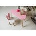 Дитячий столик хмарка і стільчик вушка рожеві зайчики з білим сидінням WS-992517