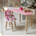 Дитячий столик хмарка і стільчик вушка рожеві зайчики з білим сидінням WS-992517