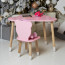 Детский столик тучка и стульчик медвежонок розовый WS-992516