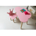Детский столик тучка и стульчик коронка розовая WS-992514