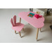 Дитячий столик хмарка та стільчик вушка зайки роздільні рожеві WS-992512