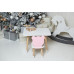 Белый столик и стульчик детский розовый медвежонок с белым сиденьем WS-230411
