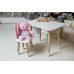 Білий стіл і стільчик дитячий рожевий зайчик з білим сидінням WS-230002