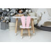 Белый столик и стульчик детский розовый зайчик с белым сиденьем WS-230002