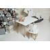 Белый столик и стульчик детский белоснежный зайчик WS-376512