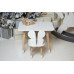 Белый столик и стульчик детский белоснежный бабочка WS-230512