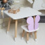 Білий стіл і стільчик дитячий фіолетовий метелик з білим сидінням WS-230032