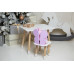 Белый столик и стульчик детский фиолетовый бабочка с белым сидением WS-230032