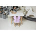 Белый столик и стульчик детский фиолетовый бабочка с белым сидением WS-230032