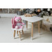 Белый столик и стульчик детский розовый бабочка с белым сидением WS-244112