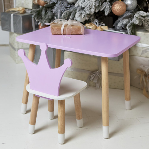 Фиолетовый столик и стульчик детский корона WS-240912