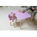 Фиолетовый столик и стульчик детский бабочка с белым сиденьем WS-110112