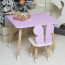 Фіолетовий стіл і стільчик дитячий метелик з білим сидінням WS-110112