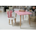 Розовый столик и стульчик детский бабочка с белым сиденьем WS-255122