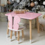 Рожевий стіл і стільчик дитячий метелик з білим сидінням WS-255122
