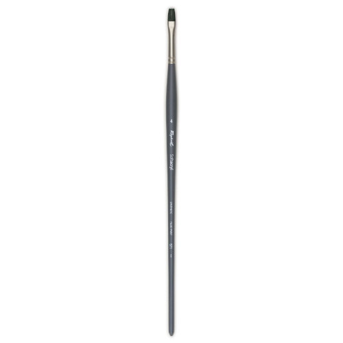 Кисть синтетика плоская Raphael Softacryl, №4, длинная ручка (Франция)