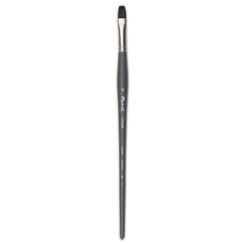 Кисть синтетика плоская Raphael Softacryl, №10, длинная ручка (Франция)
