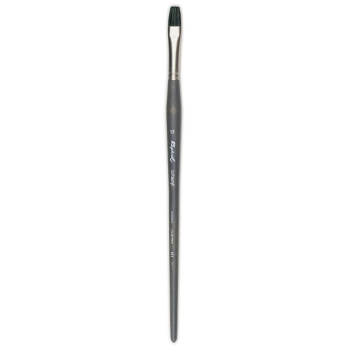 Кисть синтетика плоская Raphael Softacryl, №12, длинная ручка (Франция)