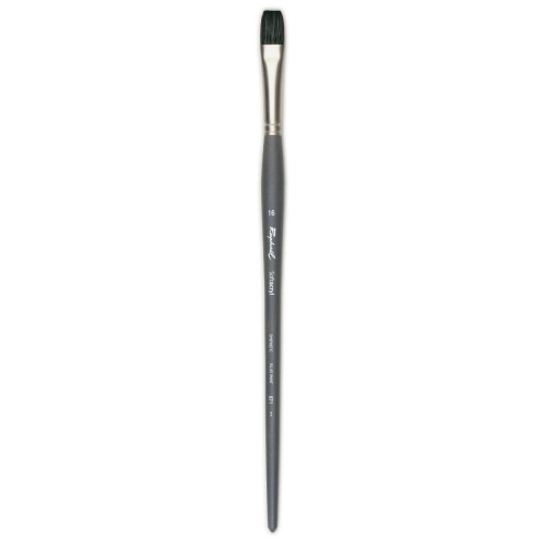 Кисть синтетика плоская Raphael Softacryl, №16, длинная ручка (Франция)