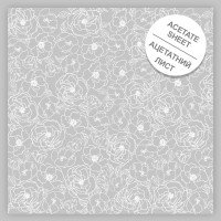 Ацетатний лист з білим візерунком White Pion 30,5х30,5 см