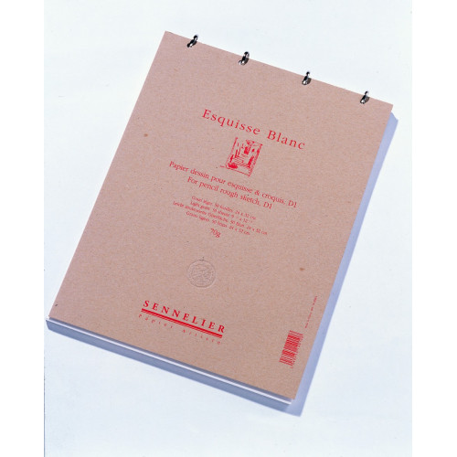 Скетчбук для эскизов на металлических кольцах Esquisse Sennelier, 50 листов, 90 г/м, 24х32 см (N136304)