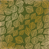 Лист односторонней бумаги с фольгированием Golden Delicate Leaves Botany summer 1, 30,5х30,5 см