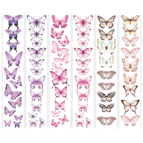 Набор полос с картинками для декорирования Бабочки 5 6 шт 5х30,5 см