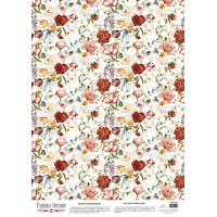 Лист кальки с рисунком деко веллум Peony passion, А3 (29,7х42 см)