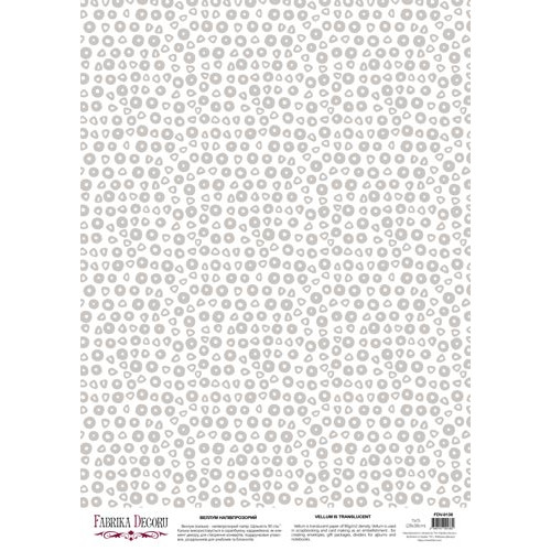 Лист кальки с рисунком деко веллум Бохо кружочки серые, А3 (29,7х42 см)