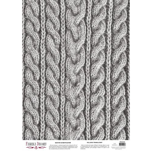 Лист кальки с рисунком деко веллум Текстура вязания, А3 (29,7х42 см)