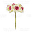 Набор маленьких цветов, Букетик роз, цвет Бело-малиновые, 6 шт