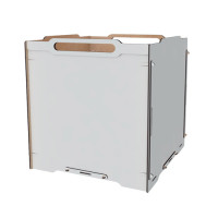 Ящик-Органайзер для художественных, письменных принадлежностей, снастей и инструментов, МДФ 3мм, 350х350х350 мм, №17 White