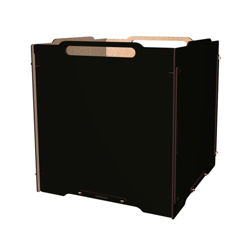 Ящик-Органайзер для художнього, письмового приладдя, снастей та інструментів, МДФ 3мм, 350х350х350 мм, №17 color Black